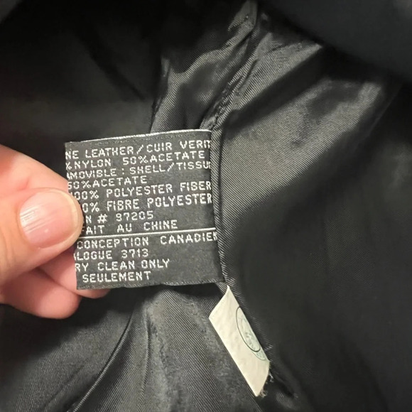 Vintage DANIER Canada Black Leather Jacket Removable Insulated Liner L 10 - 12 - Picture 4 of 10